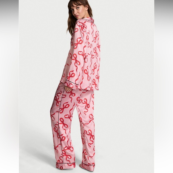 Victoria secret chalk rose bow satin pajama size S gift set - Picture 6 of 13